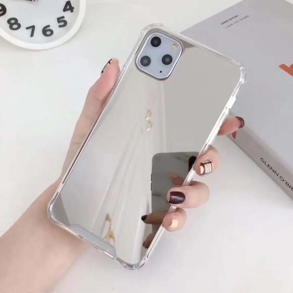 13 Pro iPhone Case Mirrored Phone Cover Silver - Picture 1 of 9